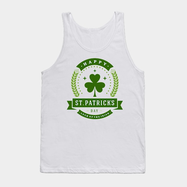 Happy St. Patrick's Day Luck of the Irish Tank Top by CoffeeandTeas